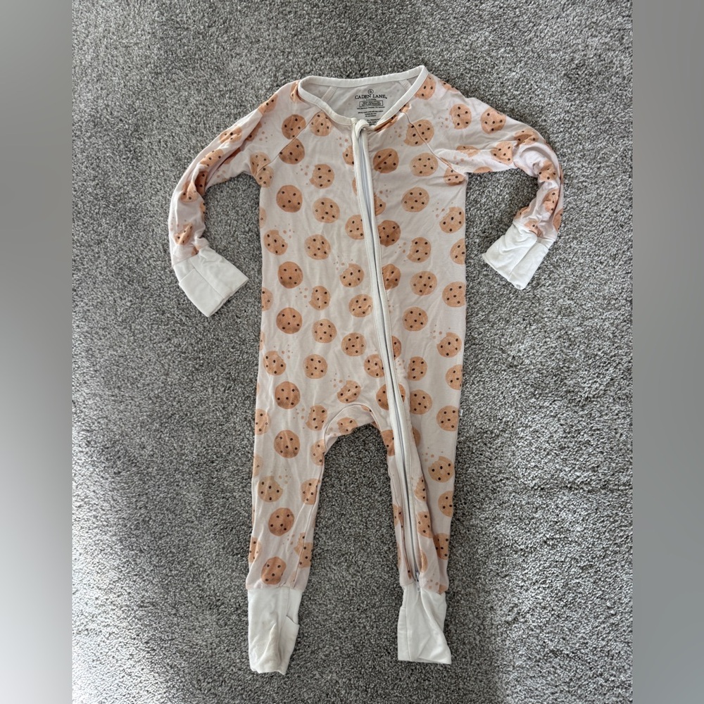 Caden Lane Cream Onesie with Cookie Design